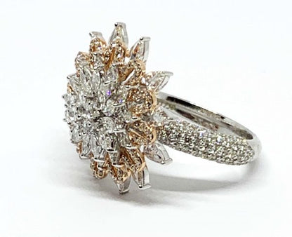 Diamond Cluster Cocktail Dress Ring, 2.51 carat total