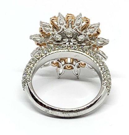 Diamond Cluster Cocktail Dress Ring, 2.51 carat total