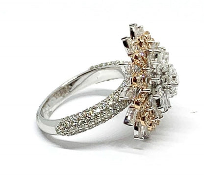 Diamond Cluster Cocktail Dress Ring, 2.51 carat total