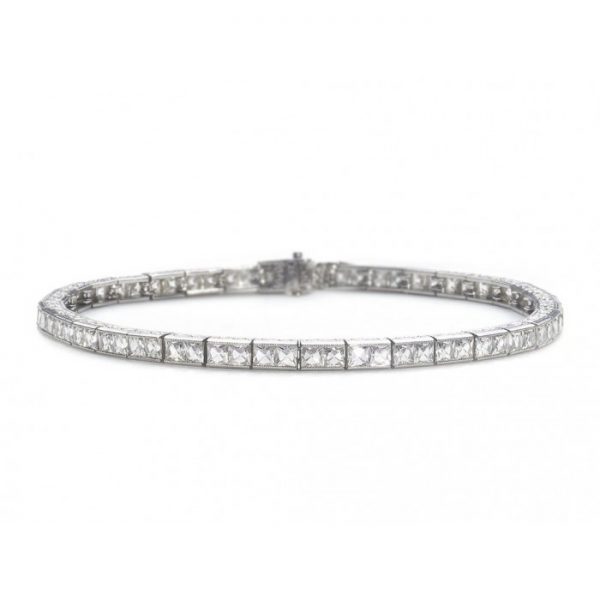 LINZ BROTHERS ART DECO DIAMOND AND PLATINUM LINE BRACELET