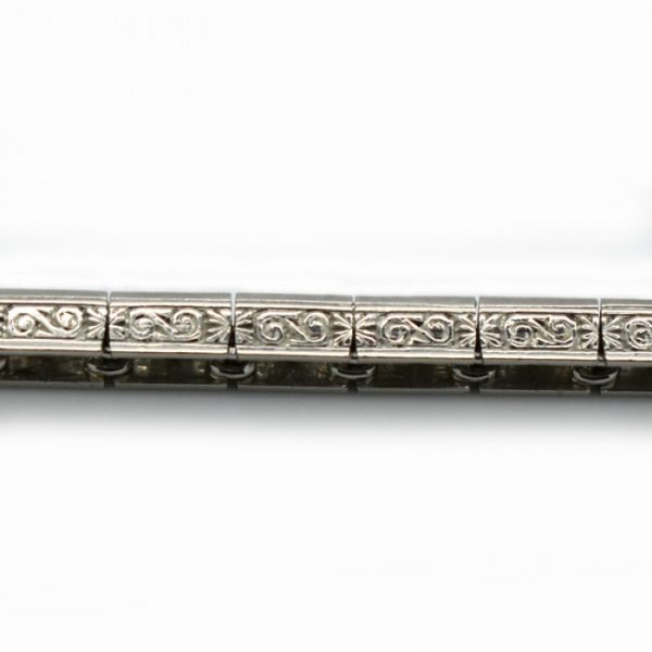 Linz Brothers Art Deco Diamond And Platinum Line Bracelet, Circa 1925