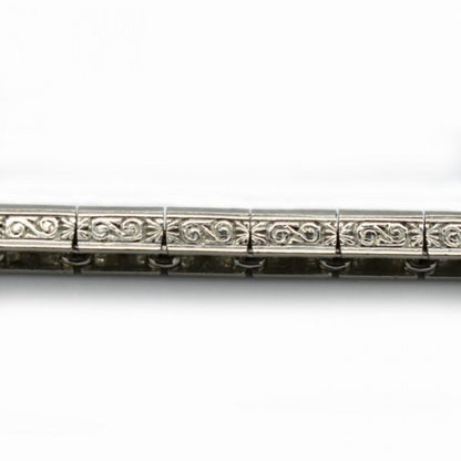 Linz Brothers Art Deco Diamond And Platinum Line Bracelet, Circa 1925