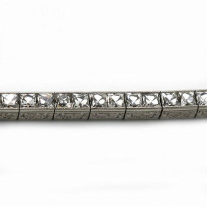Linz Brothers Art Deco Diamond And Platinum Line Bracelet, Circa 1925