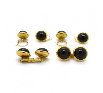 Leon Vaguer Antique French Garnet and 18ct Gold Dress set, Circa 1890