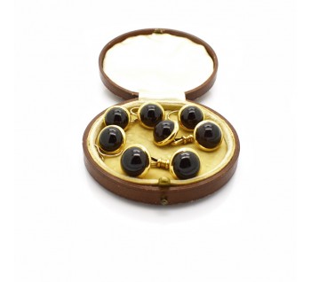 Leon Vaguer Antique French Garnet and 18ct Gold Dress set, Circa 1890
