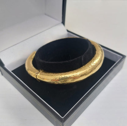 Lalaounis Hammered 22ct Gold Bangle Bracelet