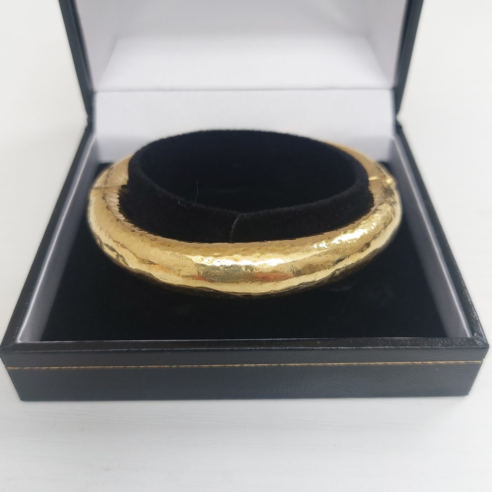 Lalaounis Hammered 22ct Gold Bangle Bracelet