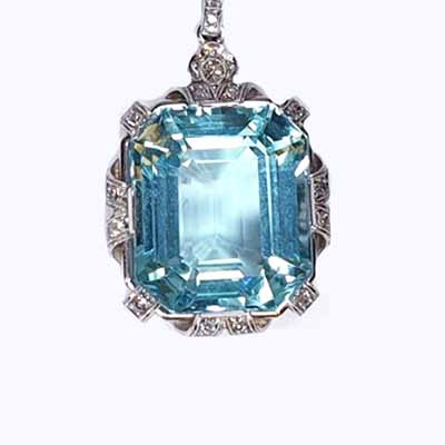 Large vintage aquamarine pendant