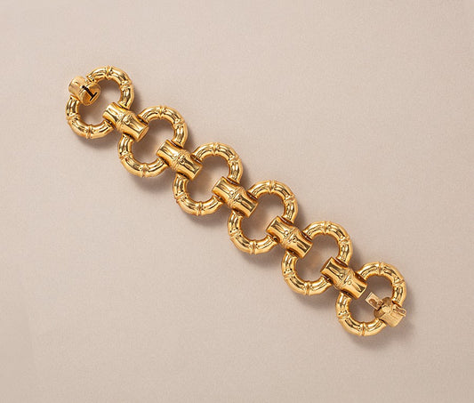 Large oval link Vintage old bracelet Italian 1970 - 1940