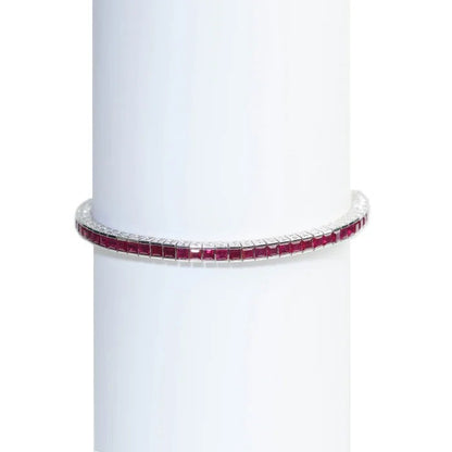 Late Art Deco Ruby And Platinum Line Bracelet, 5.04 carats