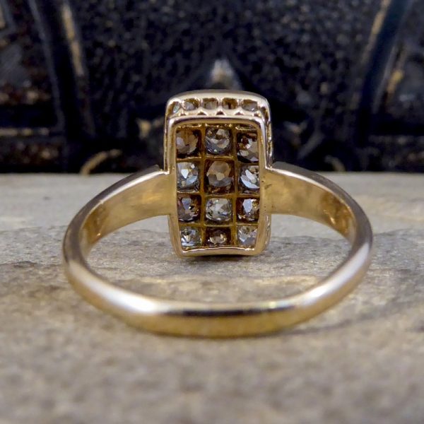 Late Victorian Antique 1.57ct Brown and White Diamond Chequerboard Ring