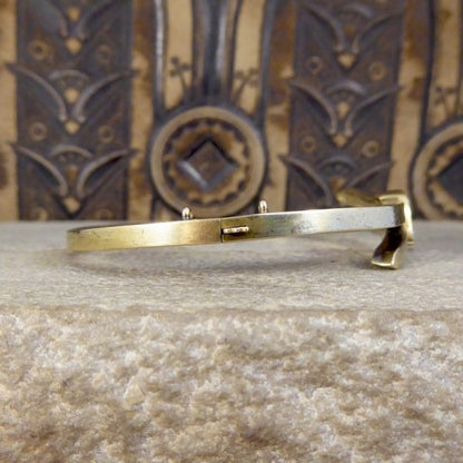 Late Victorian Antique Diamond and Seed Pearl Bangle