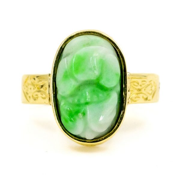Late Victorian Jade and Gold Ring