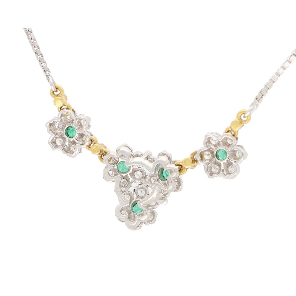 Vintage Buccellati Primavera Diamond and Emerald Necklace