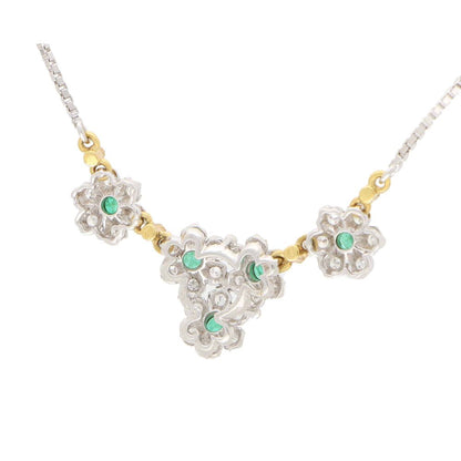 Vintage Buccellati Primavera Diamond and Emerald Necklace