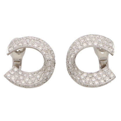 Vintage 6ct Diamond Twisted Clip On Hoop Earrings