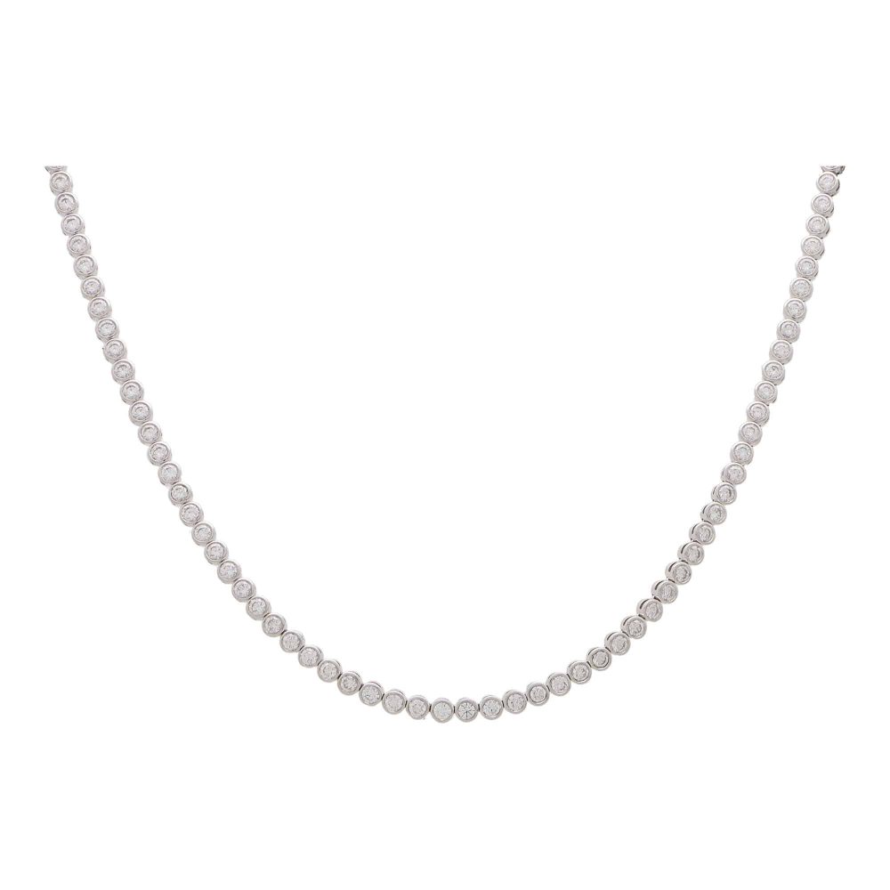 De Beers Vintage Diamond Line Riviere 18K Gold Necklace