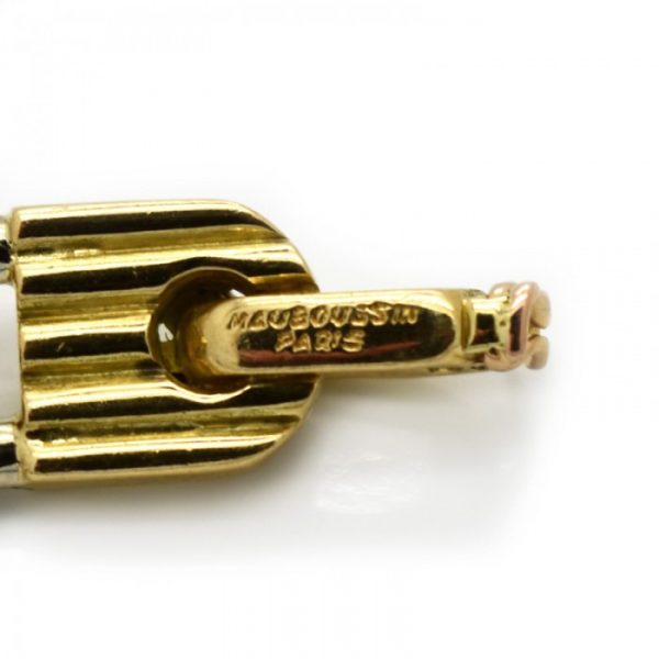 MAUBOUSSIN BI-COLOUR GOLD PADLOCK BRACELET CIRCA 1980 MO3