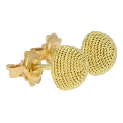Woven dome gold stud earrings.