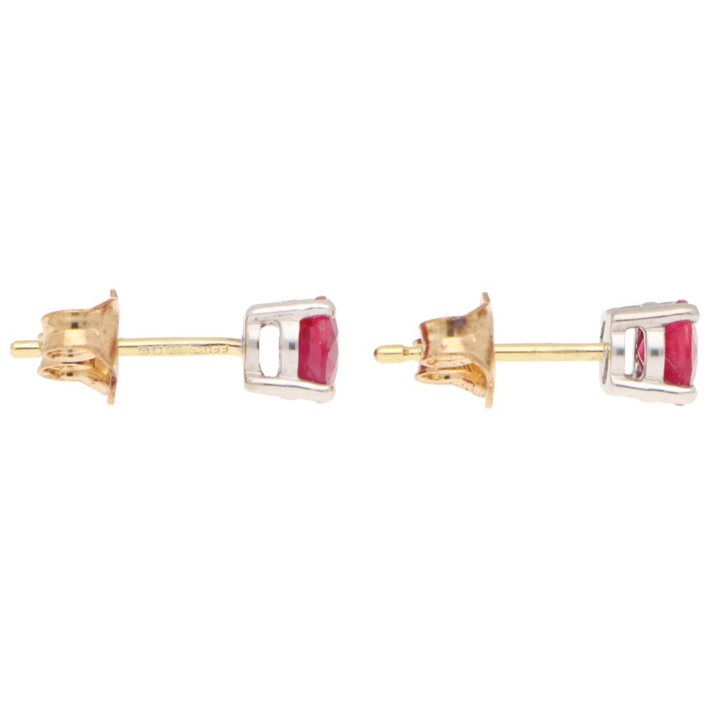 1.15ct Ruby Solitaire Stud Earrings