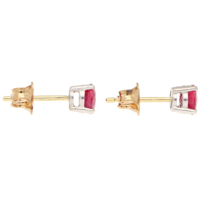 1.15ct Ruby Solitaire Stud Earrings