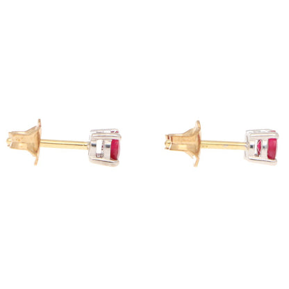0.59ct Ruby Single Stone Stud Earrings
