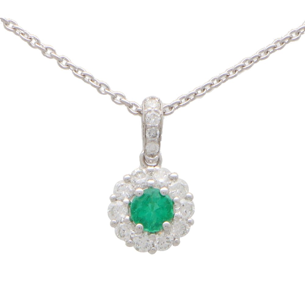 Emerald and Diamond Cluster Pendant