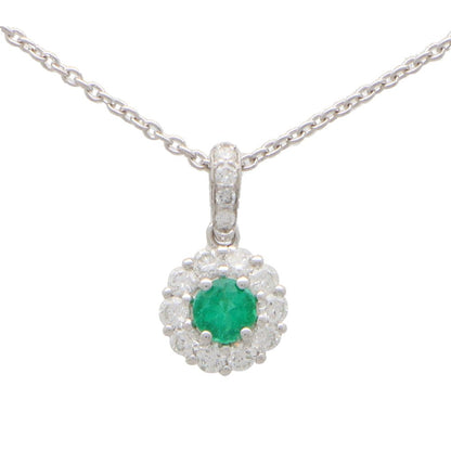 Emerald and Diamond Cluster Pendant