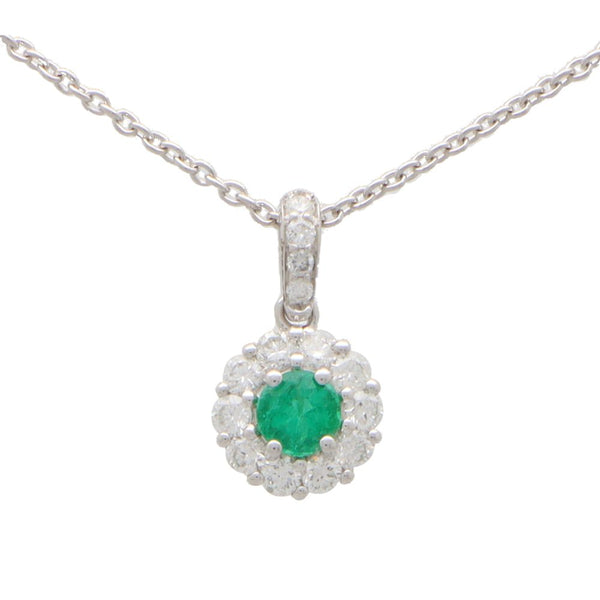 Emerald and Diamond Cluster Pendant