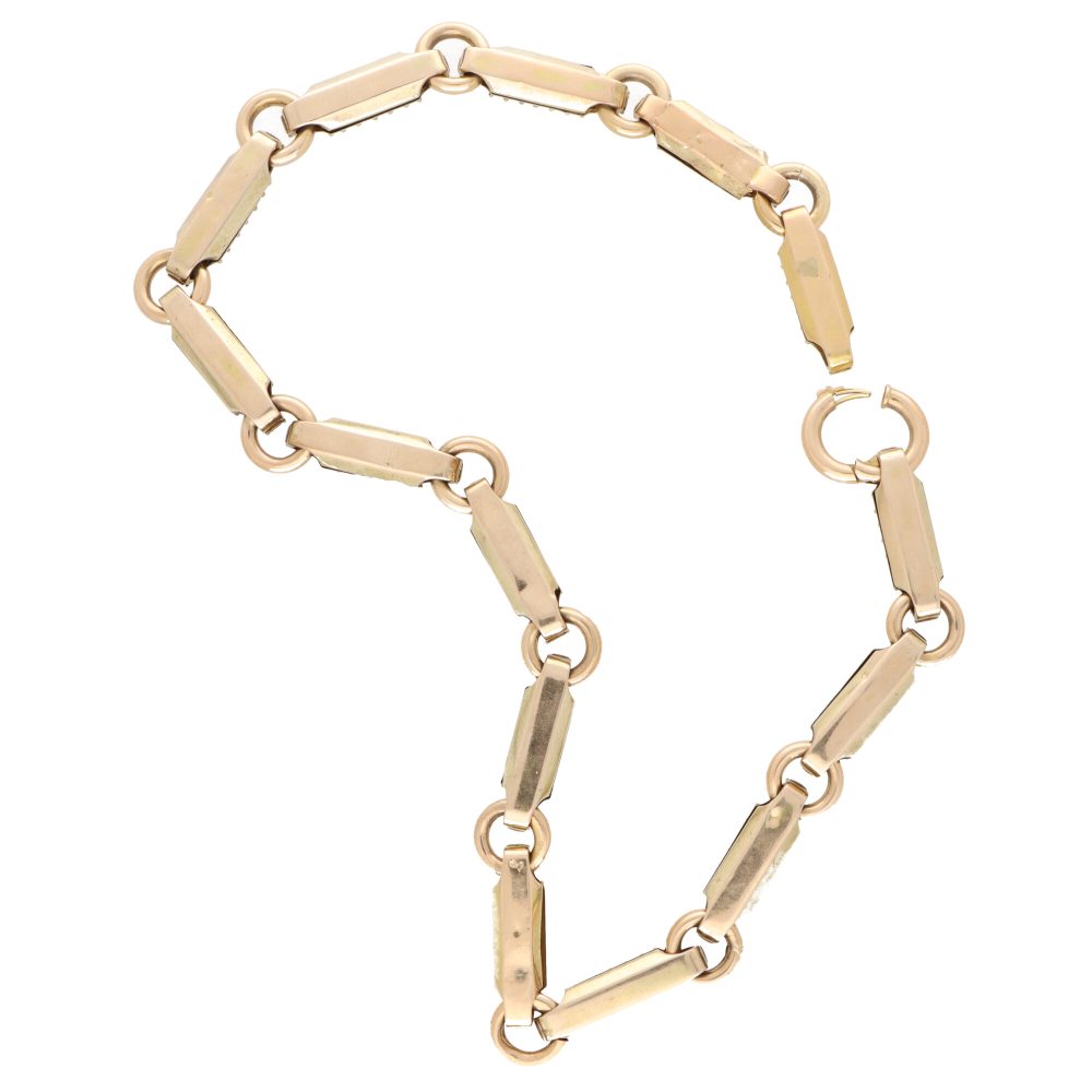 Vintage 1940s Etruscan Style Gold Chunky Link Necklace