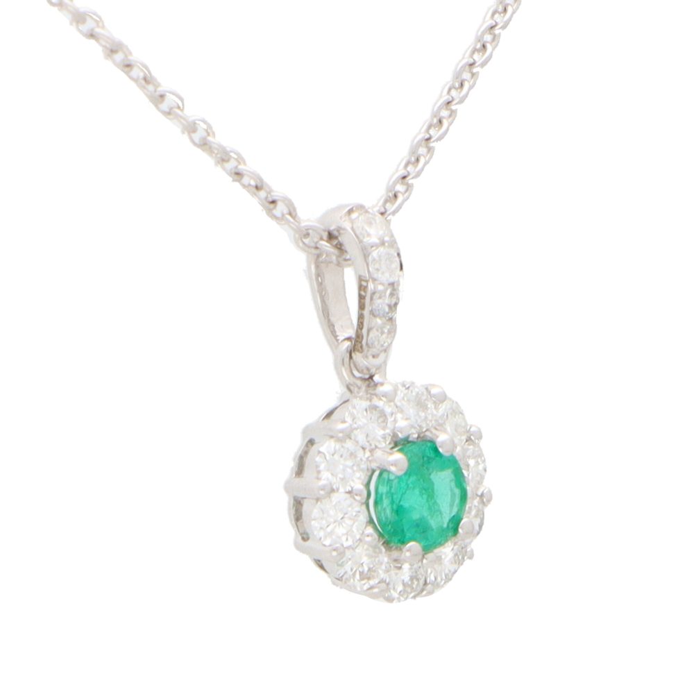 Emerald and Diamond Cluster Pendant
