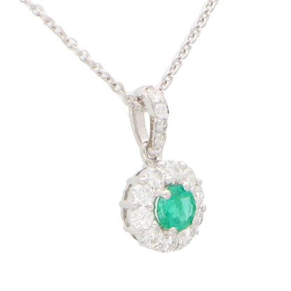 Emerald and Diamond Cluster Pendant