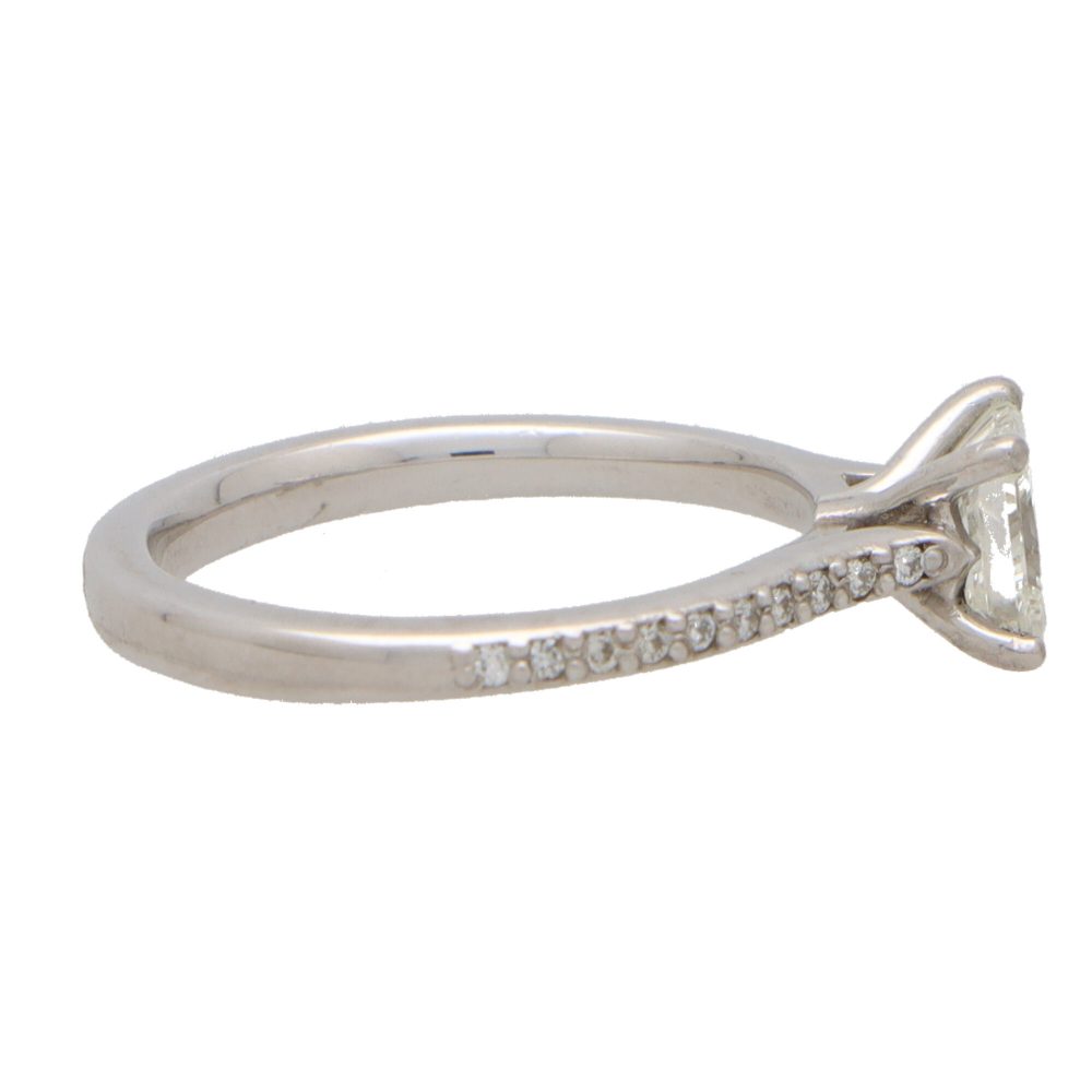 Vintage 0.90ct Princess Cut Diamond Engagement Ring