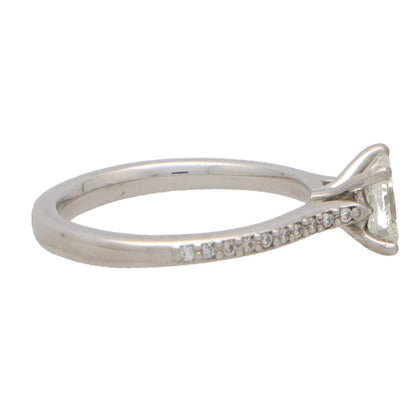 Vintage 0.90ct Princess Cut Diamond Engagement Ring