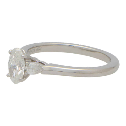 Vintage GRAFF GIA Certified Oval Cut Diamond Engagement Ring