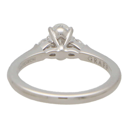 Vintage GRAFF GIA Certified Oval Cut Diamond Engagement Ring