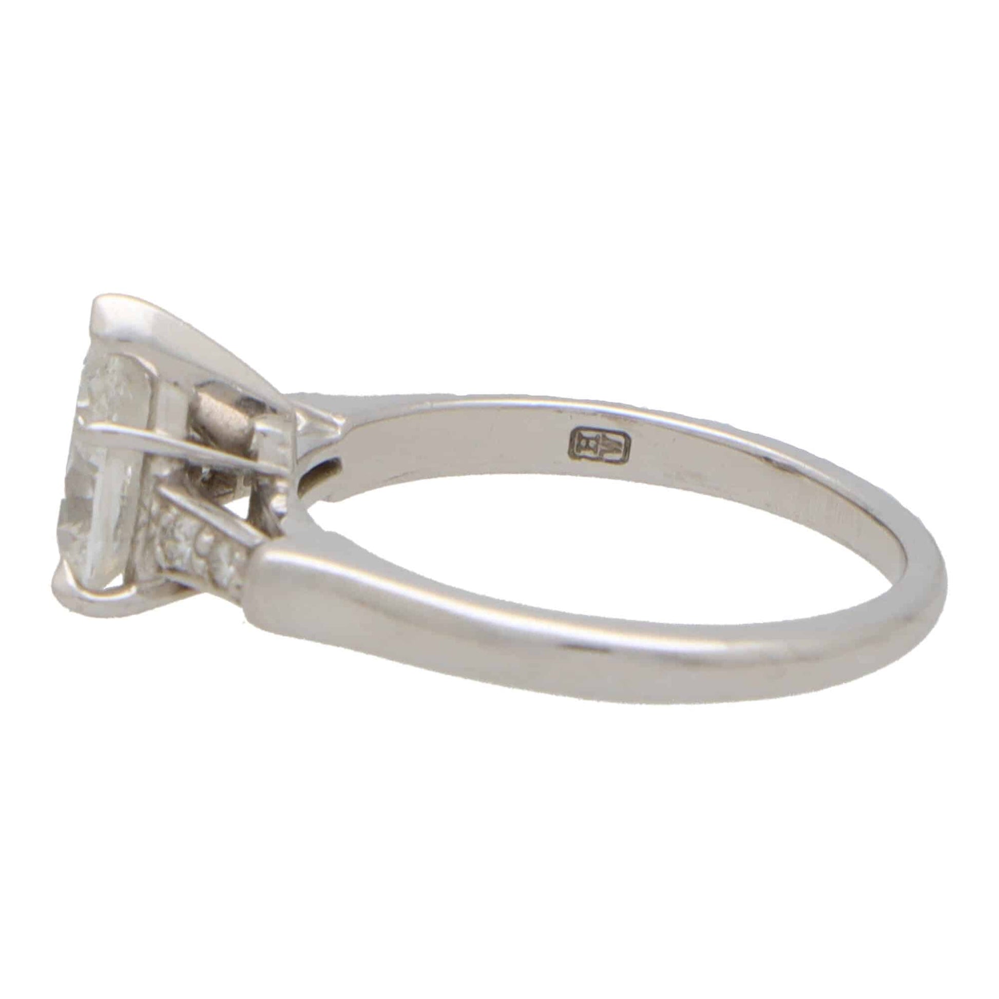 Vintage GIA Certified D Colour Pear Cut Diamond Engagement Ring