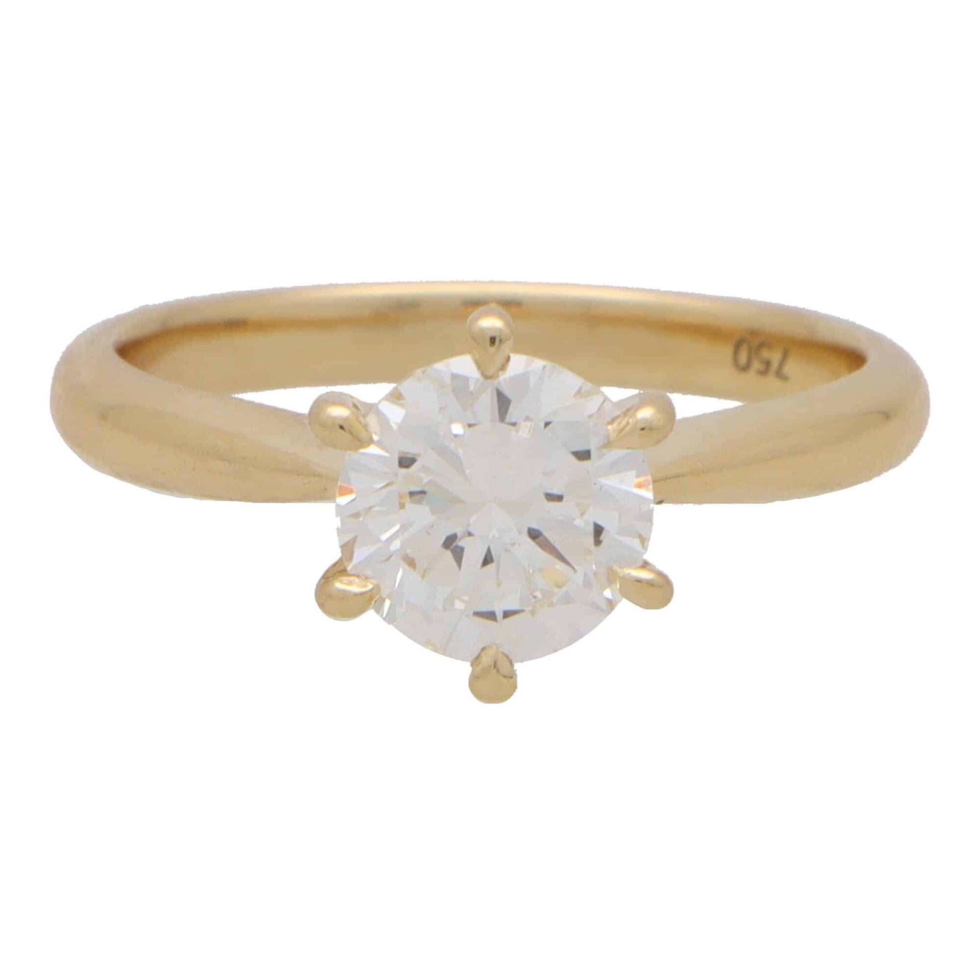 Certified 1.24ct Brilliant Cut Diamond Solitaire Engagement Ring