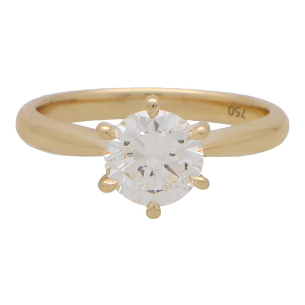 Certified 1.24ct Brilliant Cut Diamond Solitaire Engagement Ring