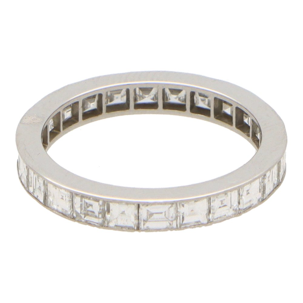 Diamond full eternity ring in platinum.