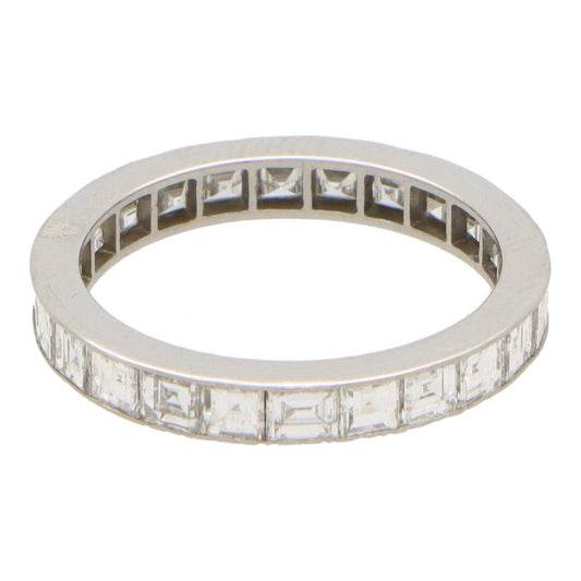 Diamond full eternity ring in platinum.