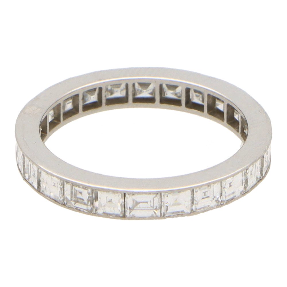 Diamond full eternity ring in platinum.