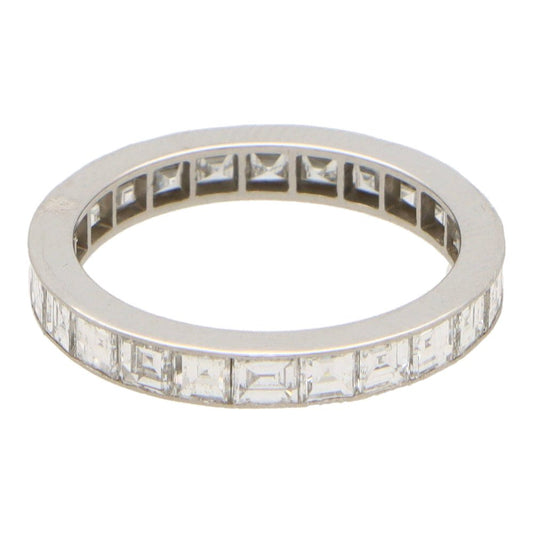 Diamond full eternity ring in platinum.