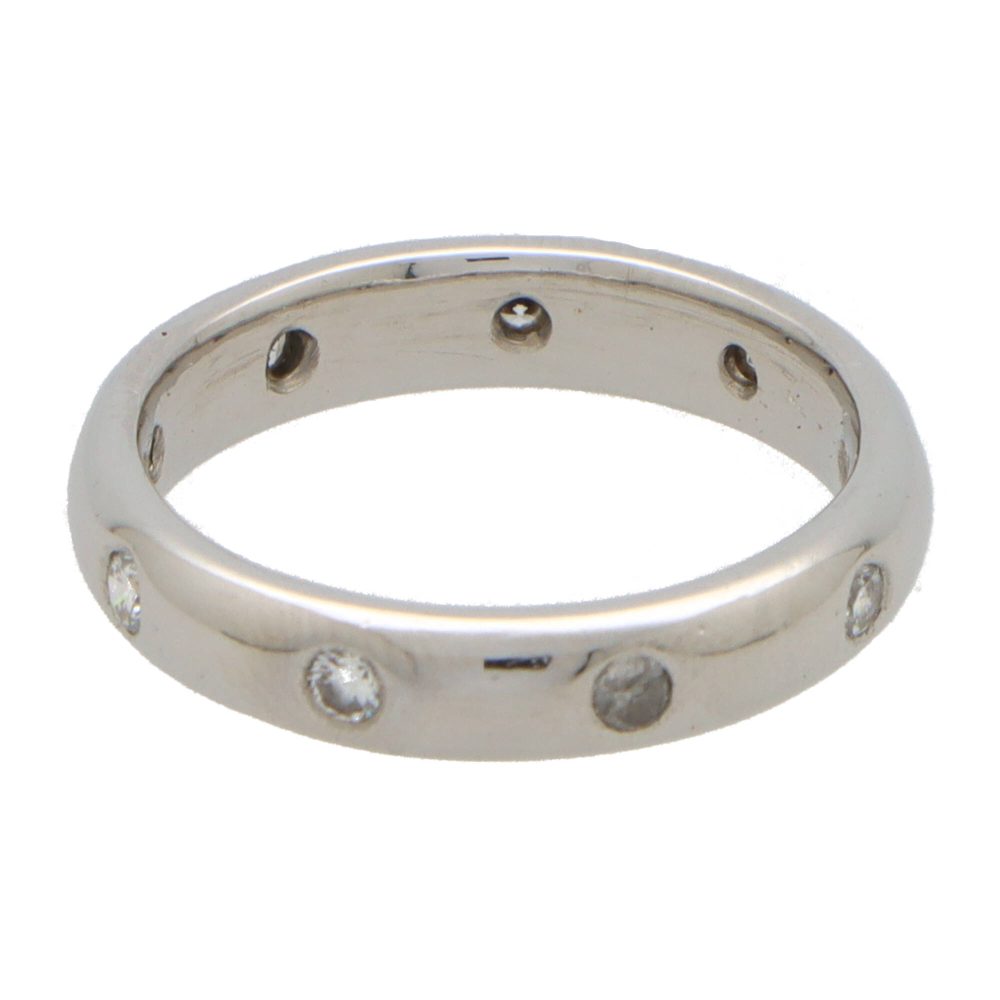 Diamond eternity ring in platinum.