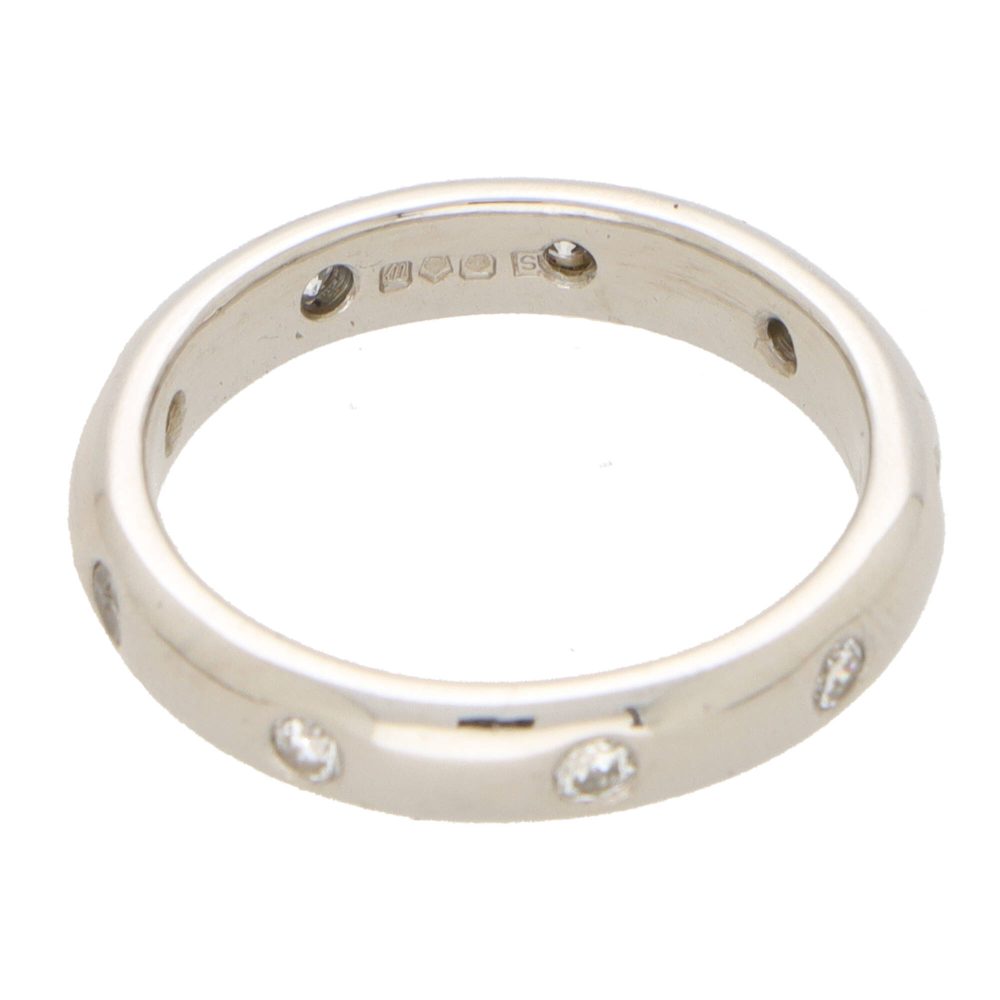 Diamond eternity ring in platinum.