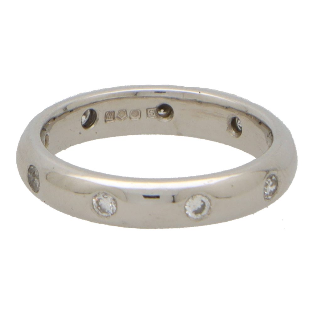 Diamond eternity ring in platinum.