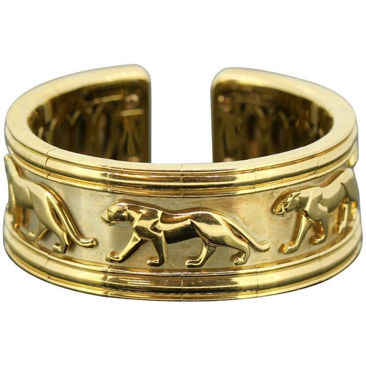 Vintage Panthére De Cartier 18ct Gold Bangle