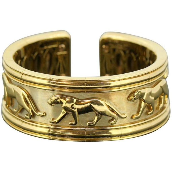Vintage Panthére De Cartier 18ct Gold Bangle