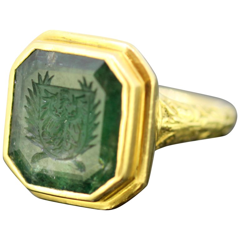 Antique Georgian Gents Emerald Ring