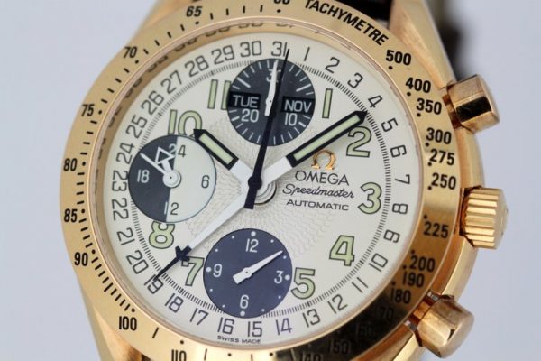 Vintage Omega Speedmaster Triple Date Chronograph Automatic Wristwatch